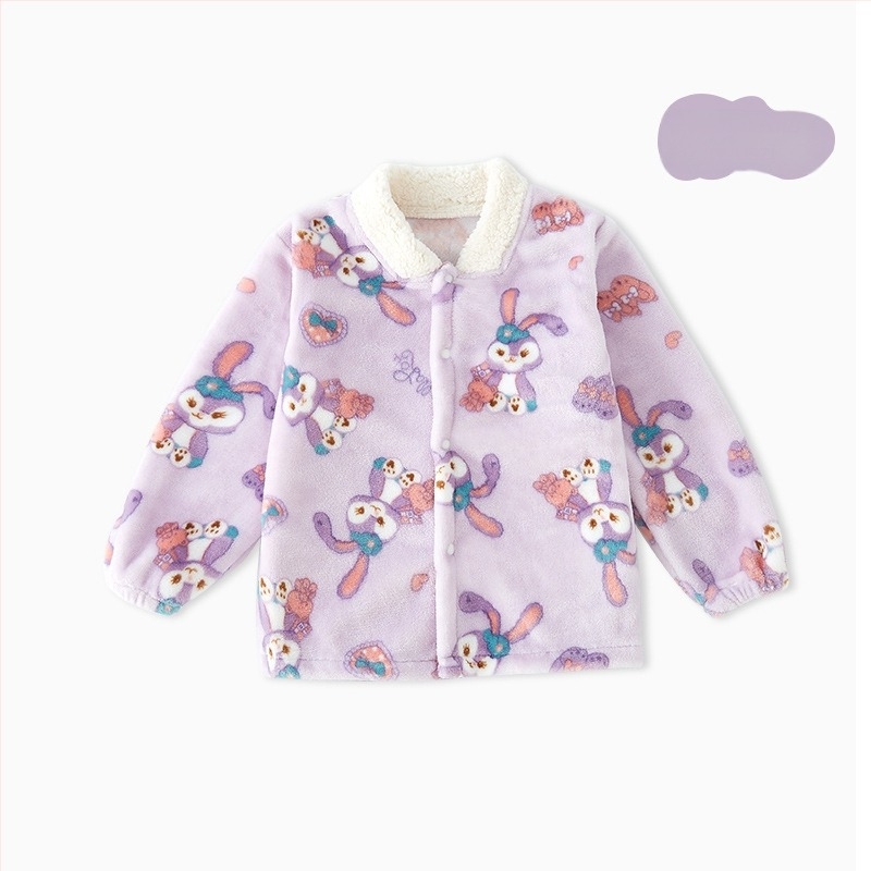 Gyerekeknek fleece-béléses nadrág, korall velúr, meleg tavasz–ősz időszakra