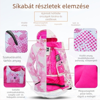 Phibee gyerek síruha szett – szélálló, vízálló, légáteresztő, polár bélés és Space Cotton töltet