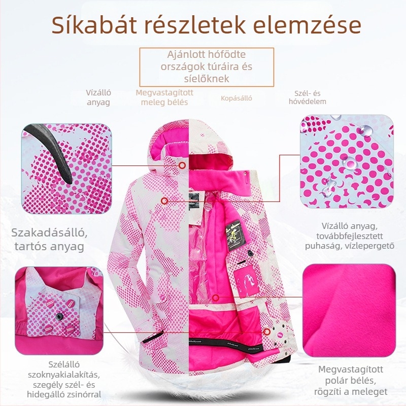 Phibee gyerek síruha szett – szélálló, vízálló, légáteresztő, polár bélés és Space Cotton töltet
