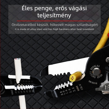 Multifunkcionális kábel crimpelő fogó, mangán acélból, elektromos szerelőknek, nagy keménység, csipesz típusú