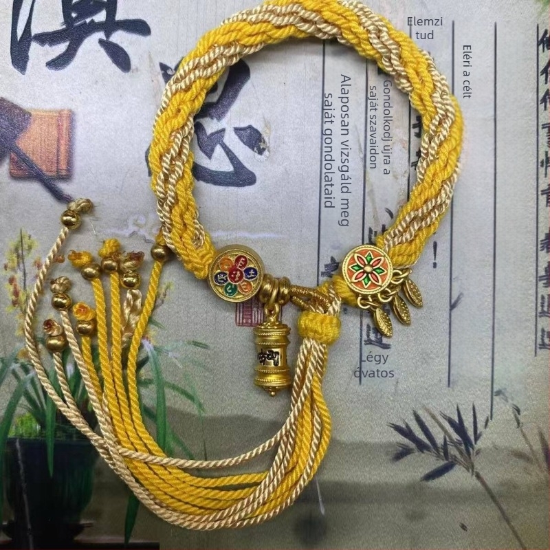 Karkötő, kézzel szövött kötél, etnikai stílus, uniszex (Anyag: kötél; Folyamat: szövés; Tavasz 2025; Márka: Dream cherish)