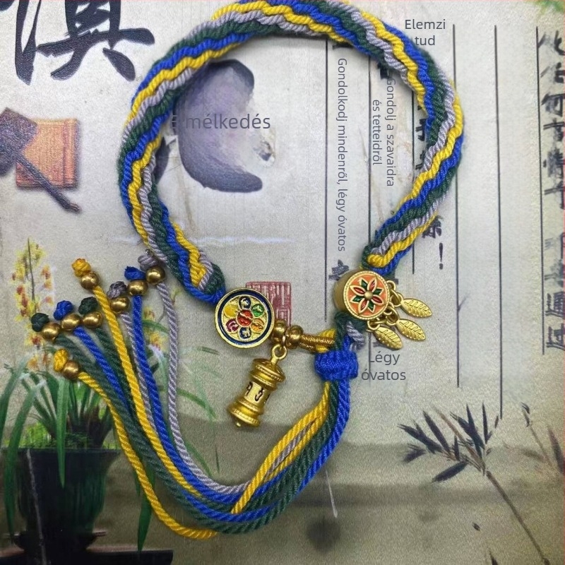 Karkötő, kézzel szövött kötél, etnikai stílus, uniszex (Anyag: kötél; Folyamat: szövés; Tavasz 2025; Márka: Dream cherish)