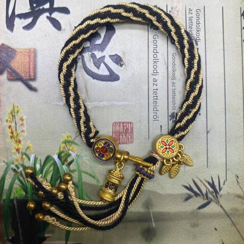 Karkötő, kézzel szövött kötél, etnikai stílus, uniszex (Anyag: kötél; Folyamat: szövés; Tavasz 2025; Márka: Dream cherish)