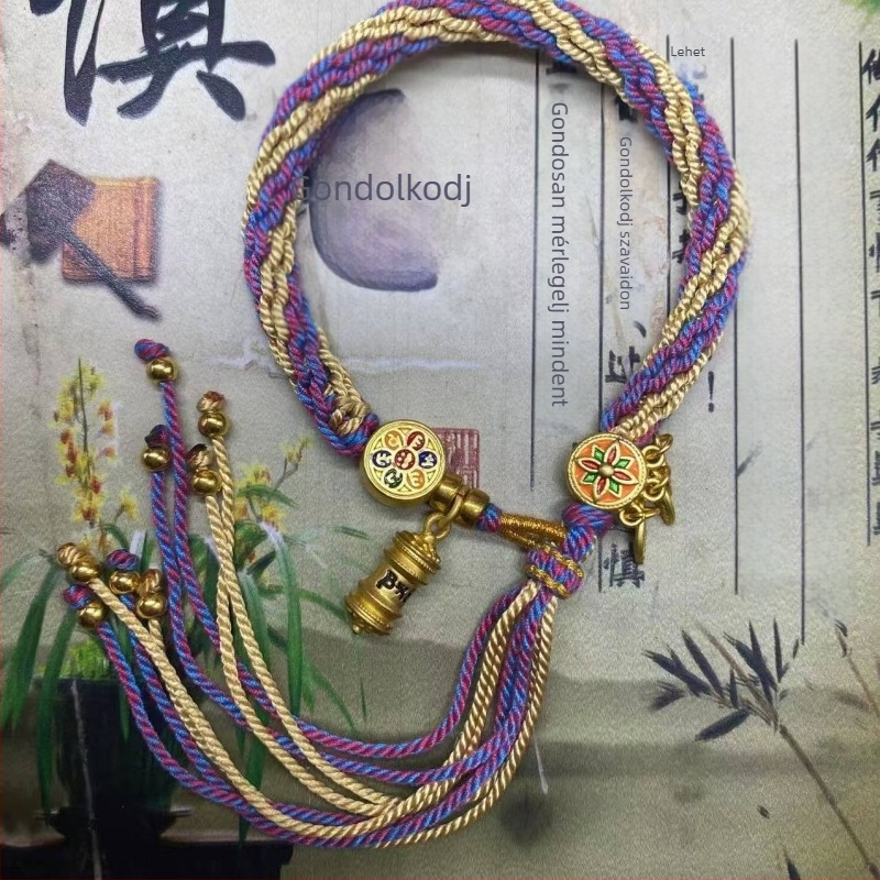 Karkötő, kézzel szövött kötél, etnikai stílus, uniszex (Anyag: kötél; Folyamat: szövés; Tavasz 2025; Márka: Dream cherish)