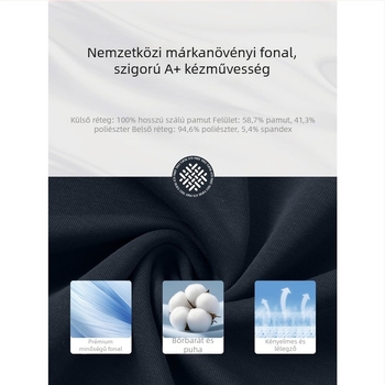 Álló galléros, fél cipzáros pulóver logónyomtatással, pamutkeverék anyag, laza szabás