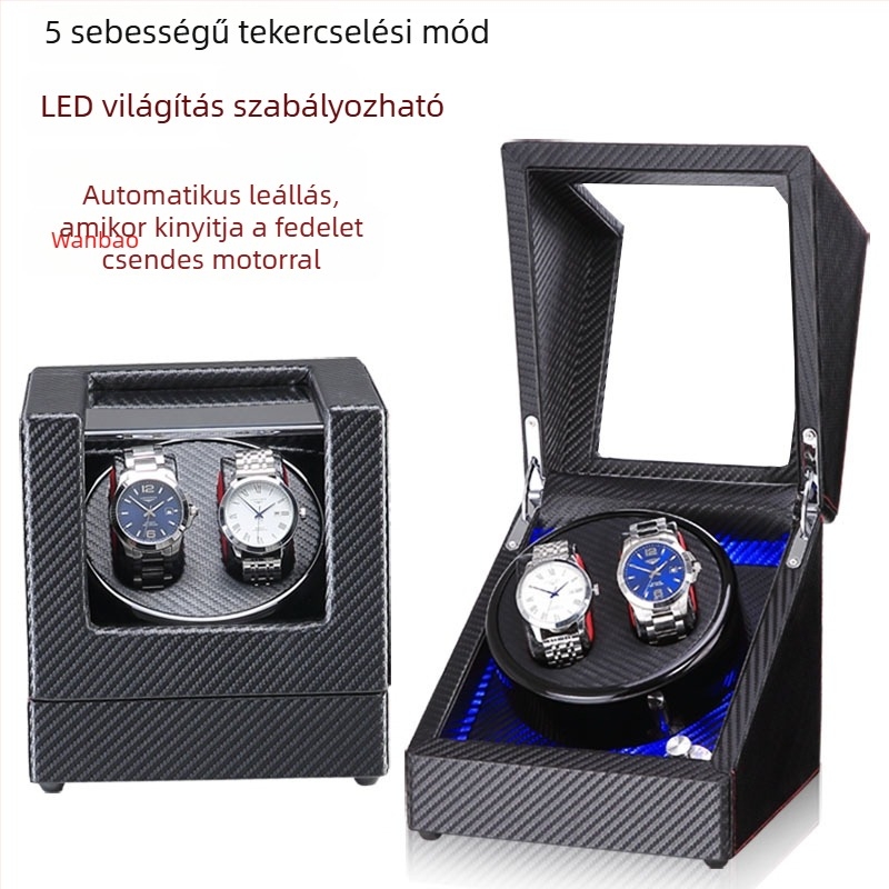 Automata mechanikus órák feltekerő doboza | Modell SVC2000, MDF piano felülettel, kézi csiszolás és polírozás