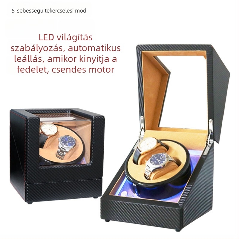 Automata mechanikus órák feltekerő doboza | Modell SVC2000, MDF piano felülettel, kézi csiszolás és polírozás