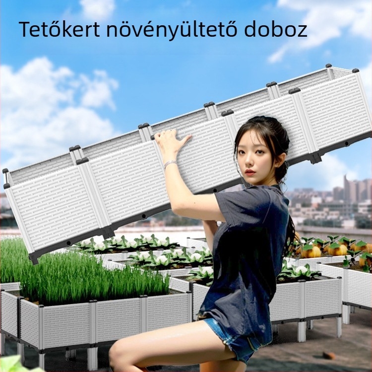 Műanyag virágtartó, skandináv stílusú, padlóra való, injektálással gyártott, lélegző és tartós