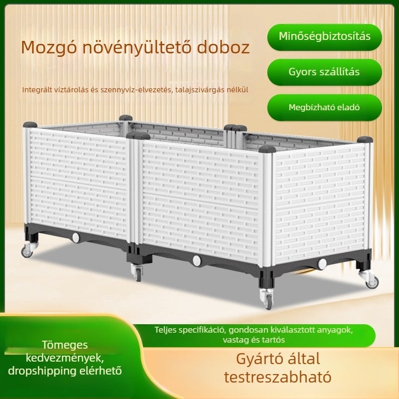 Műanyag virágtartó, skandináv stílusú, padlóra való, injektálással gyártott, lélegző és tartós