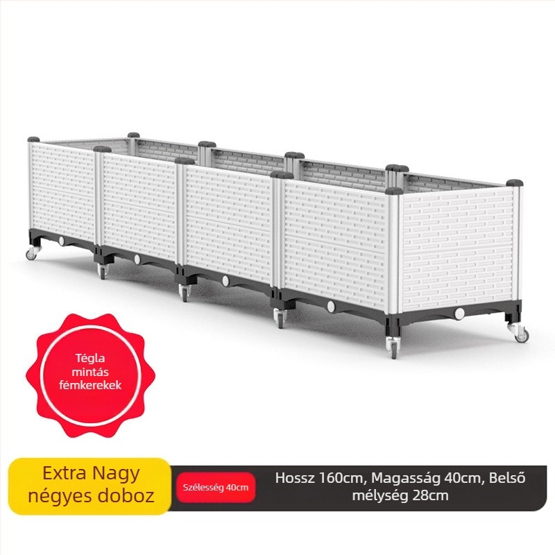Műanyag virágtartó, skandináv stílusú, padlóra való, injektálással gyártott, lélegző és tartós