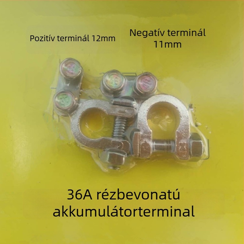 Akkumulátor terminál csatlakozó – tiszta rézből készült csipesz autóakkumulátorhoz, Modell 1, Márka Lanyi
