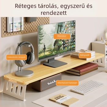 Mugg márkájú, szénacélból készült monitoremelő állvány asztali tárolóval, kompatibilis kijelzőkhöz/laptopokhoz, asztali stílus, modell 2325597419016389120