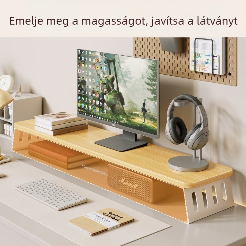 Mugg márkájú, szénacélból készült monitoremelő állvány asztali tárolóval, kompatibilis kijelzőkhöz/laptopokhoz, asztali stílus, modell 2325597419016389120