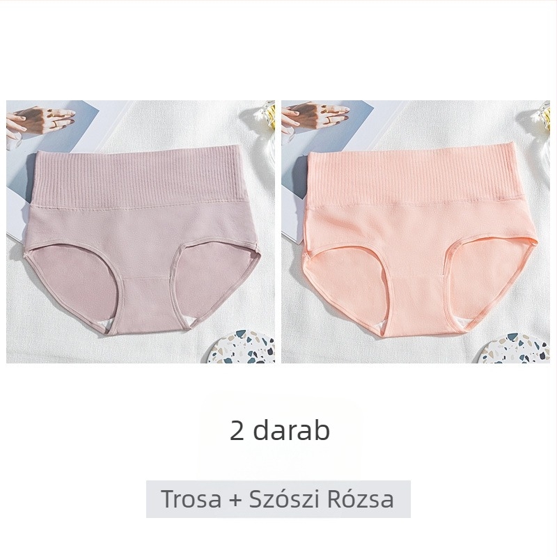 Női pamut magas derékú alsónemű, antibakteriális, légáteresztő, fenékemelő és hasi kontroll