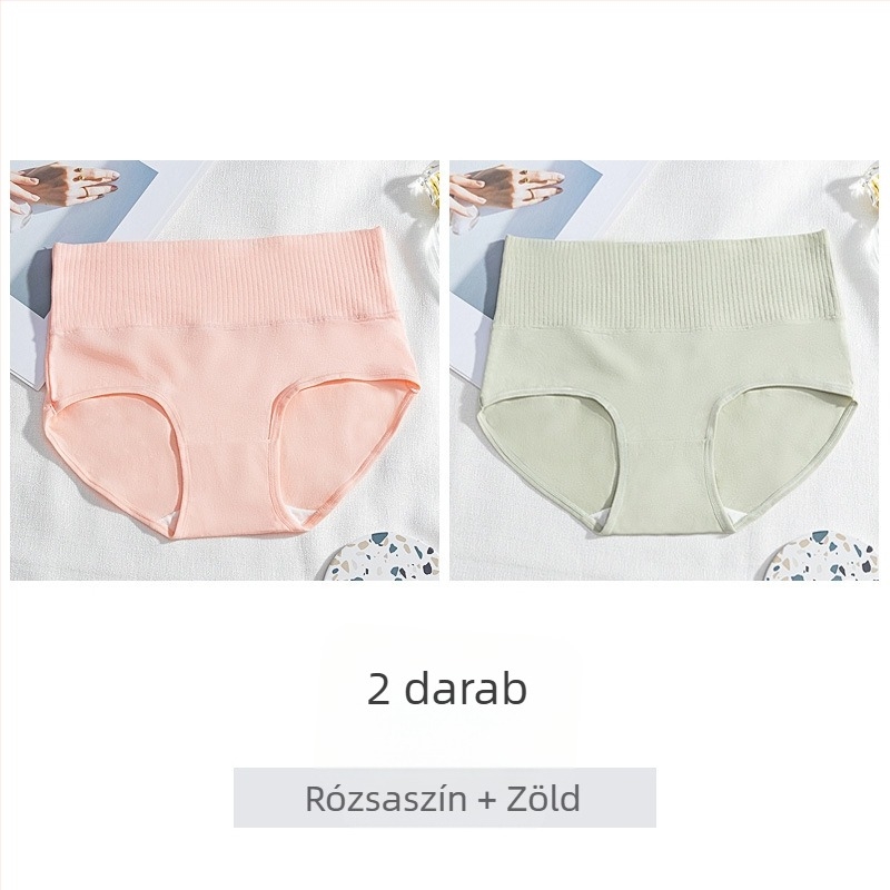 Női pamut magas derékú alsónemű, antibakteriális, légáteresztő, fenékemelő és hasi kontroll