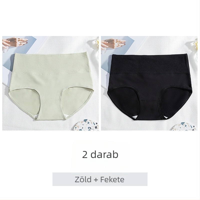 Női pamut magas derékú alsónemű, antibakteriális, légáteresztő, fenékemelő és hasi kontroll
