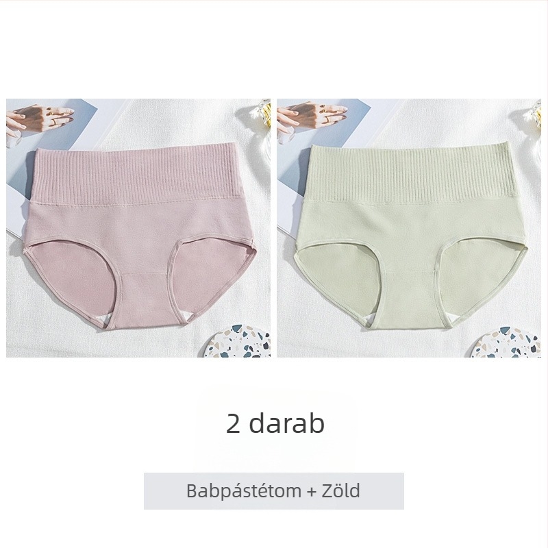 Női pamut magas derékú alsónemű, antibakteriális, légáteresztő, fenékemelő és hasi kontroll
