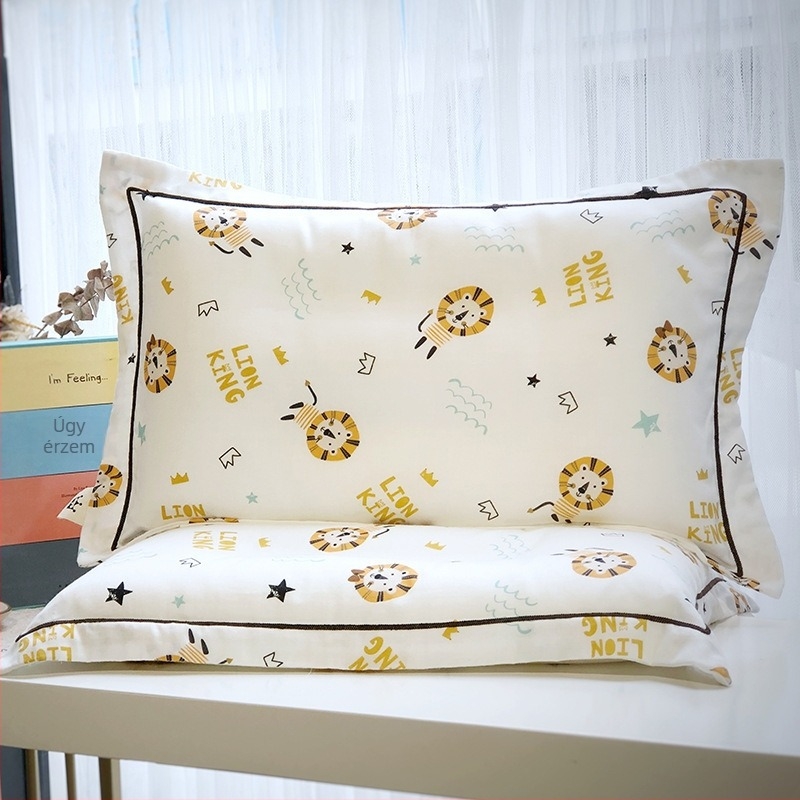 Egyszemélyes párnahuzat, 100% pamut, quilting, reaktív nyomtatás és festés, koreai stílusú aranyos erdőbarát motívummal