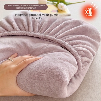 Téli vastag tej Velúr lepedő, puha felülettel, tatami matracvédő és korall Velúr ágyneműkészlet