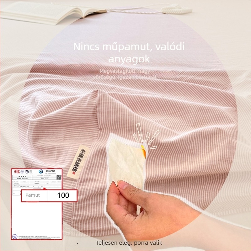 A osztályú 100% pamut feszítő lepedő és matracvédő egyben, kollégiumi és otthoni használatra, egész évben, csúszásmentes, teljes lefedettség