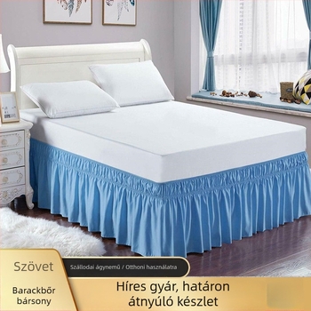 Bed skirt, monochrome twill fabric with semi-dye printing, 100% polyester, all-season