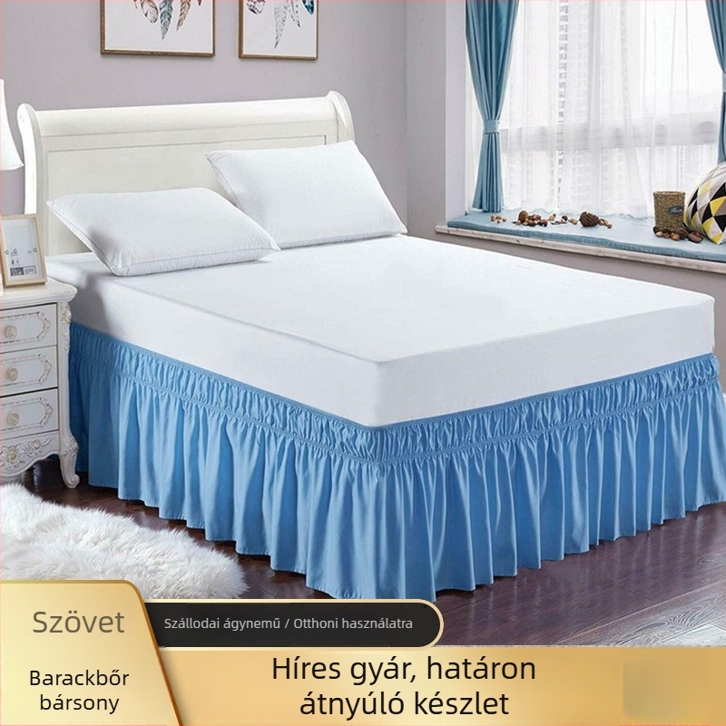 Bed skirt, monochrome twill fabric with semi-dye printing, 100% polyester, all-season