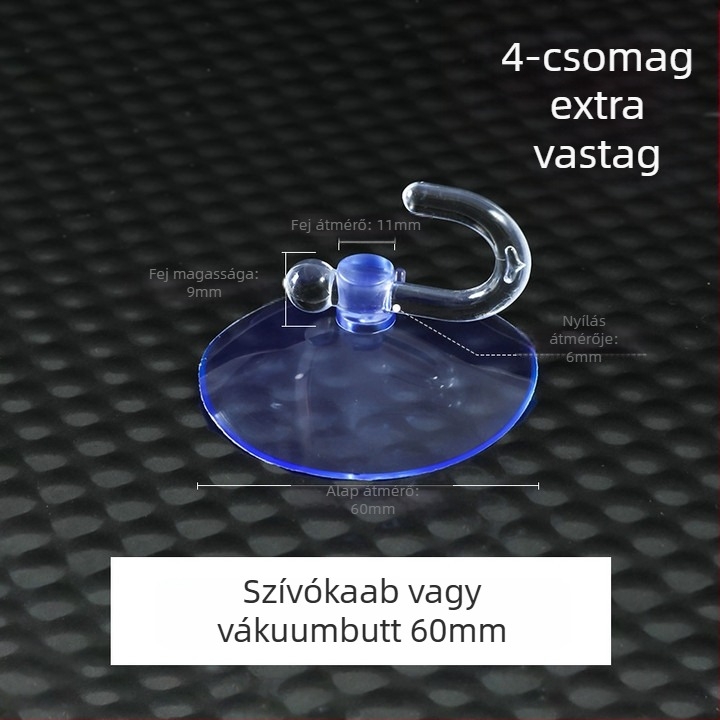 Műanyag szívókampó, egyrészes, modern minimalist design, falra szerelhető, max teherbírás 5 kg