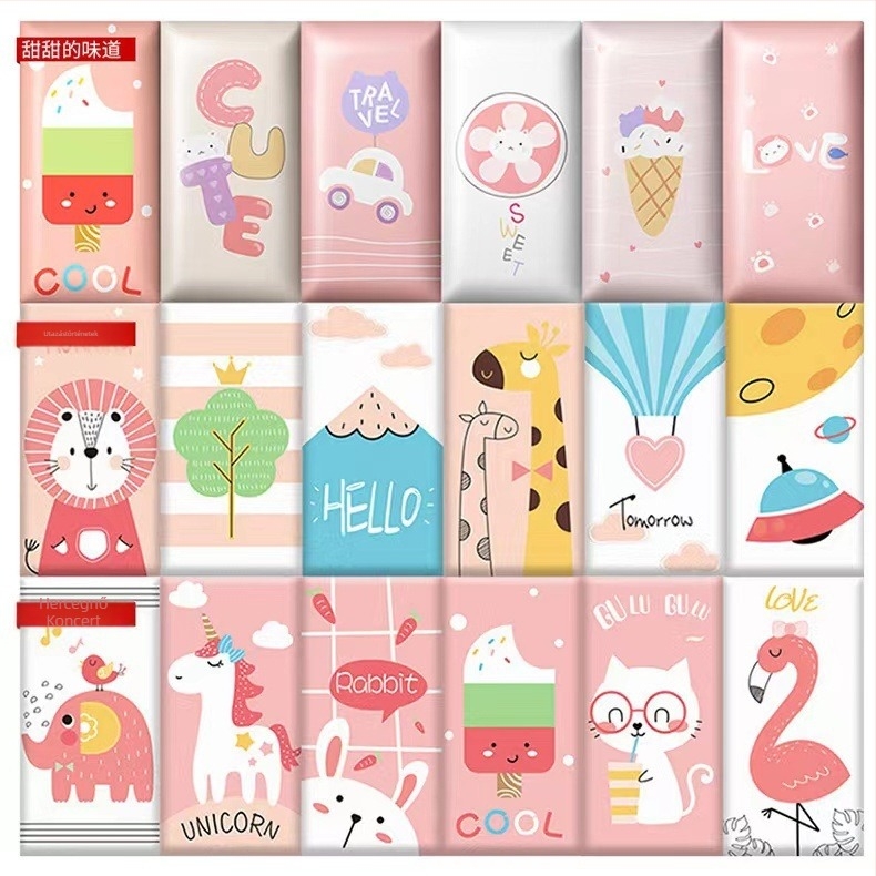 3D-s karikatúra falvédő, önragadó műbőr, ütés elleni védelemmel, hálószoba, tanulóterem és bejárat számára