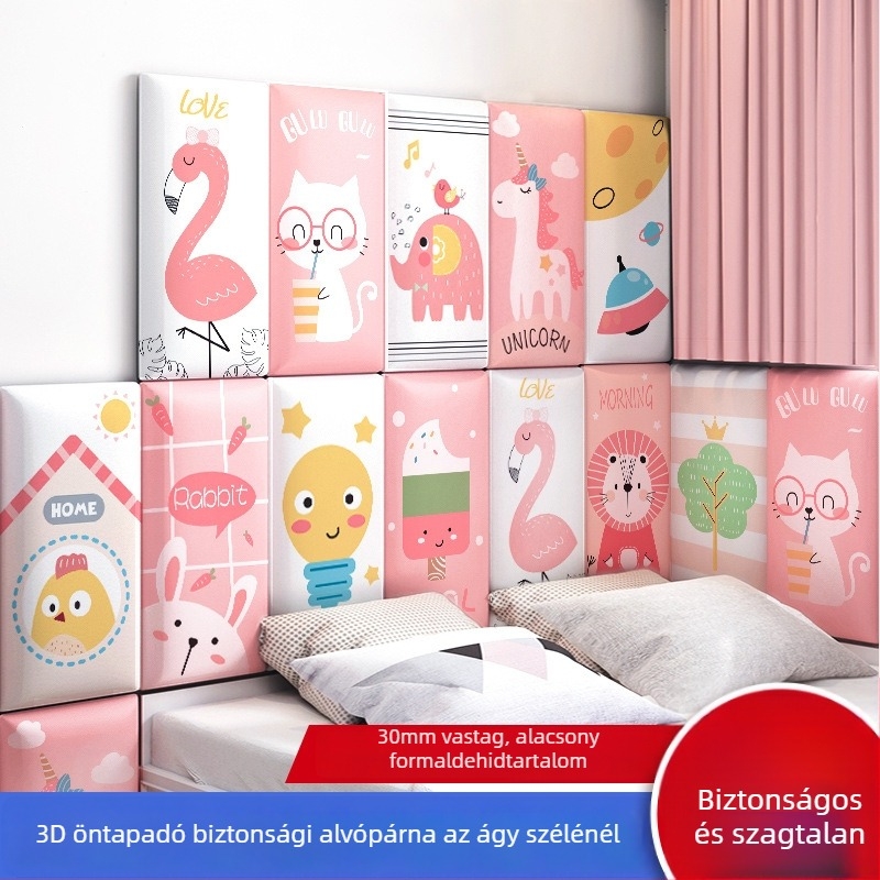 3D-s karikatúra falvédő, önragadó műbőr, ütés elleni védelemmel, hálószoba, tanulóterem és bejárat számára