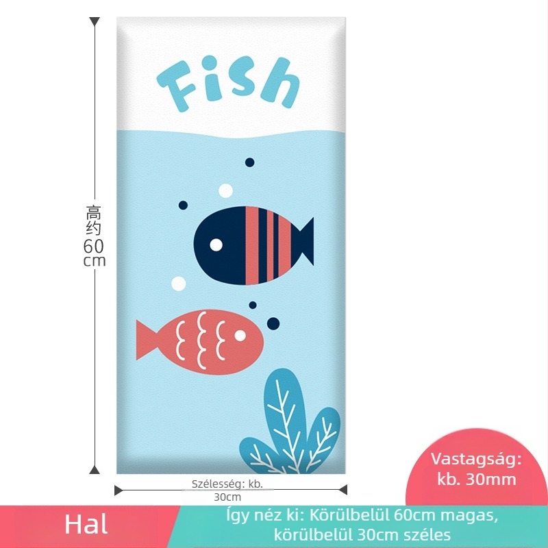 3D-s karikatúra falvédő, önragadó műbőr, ütés elleni védelemmel, hálószoba, tanulóterem és bejárat számára