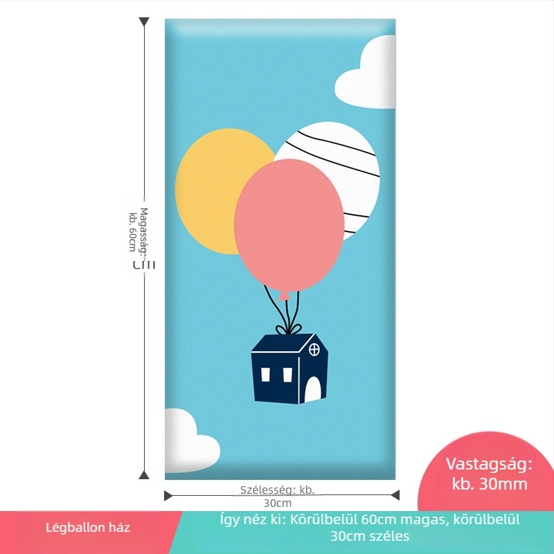 3D-s karikatúra falvédő, önragadó műbőr, ütés elleni védelemmel, hálószoba, tanulóterem és bejárat számára