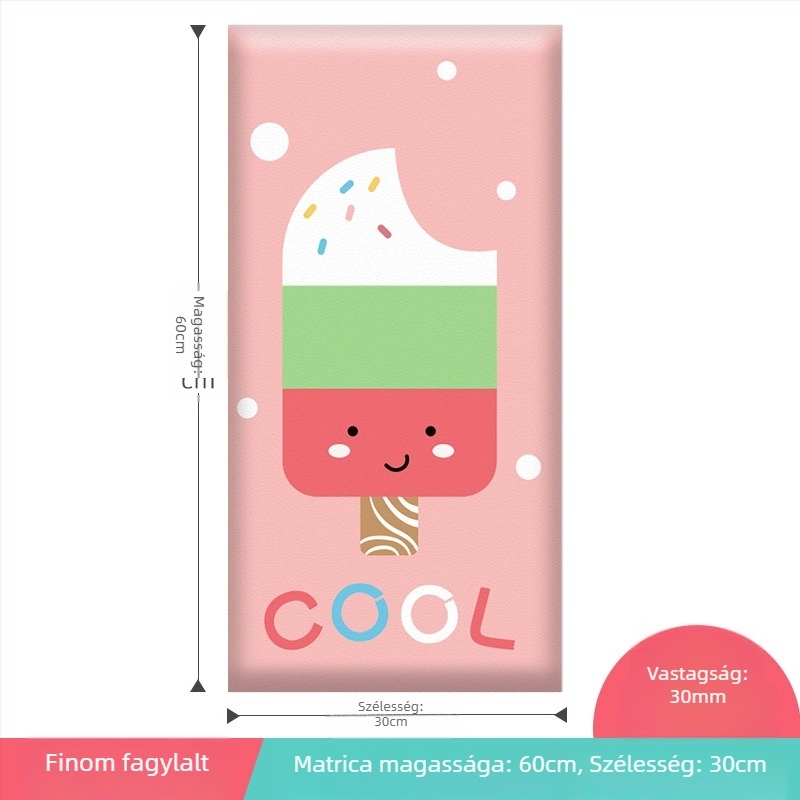 3D-s karikatúra falvédő, önragadó műbőr, ütés elleni védelemmel, hálószoba, tanulóterem és bejárat számára