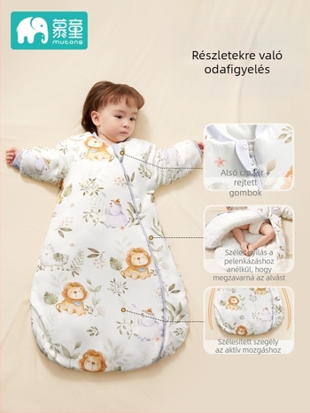 Csecsemő alváshálózsák, egész éves használatra, 80–100 cm-es gyerekeknek, 100% pamut, őszi-téli