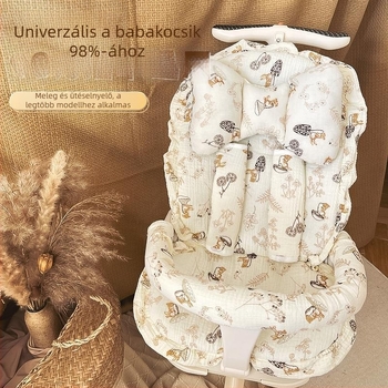 Pamut babakocsi ülés párna, őszi–téli használatra, univerzális meleg párna