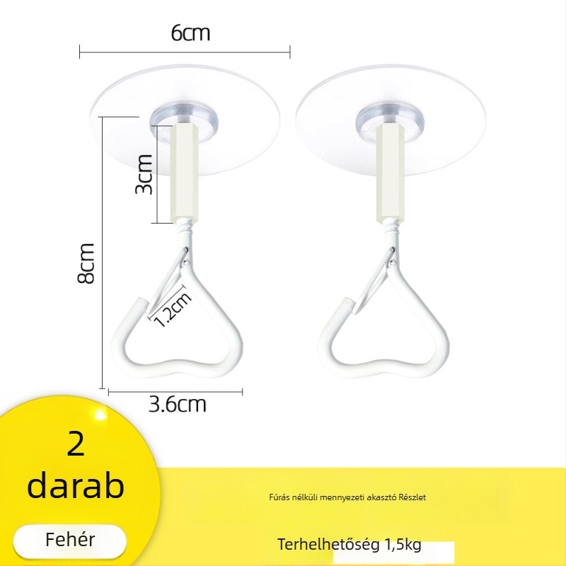 Ragasztó mennyezeti horog lámpásokhoz, fényfüzérhez és szúnyoghálókhoz – Vas, Egykaros, Modern minimalizmus, 5–10 kg teherbírás