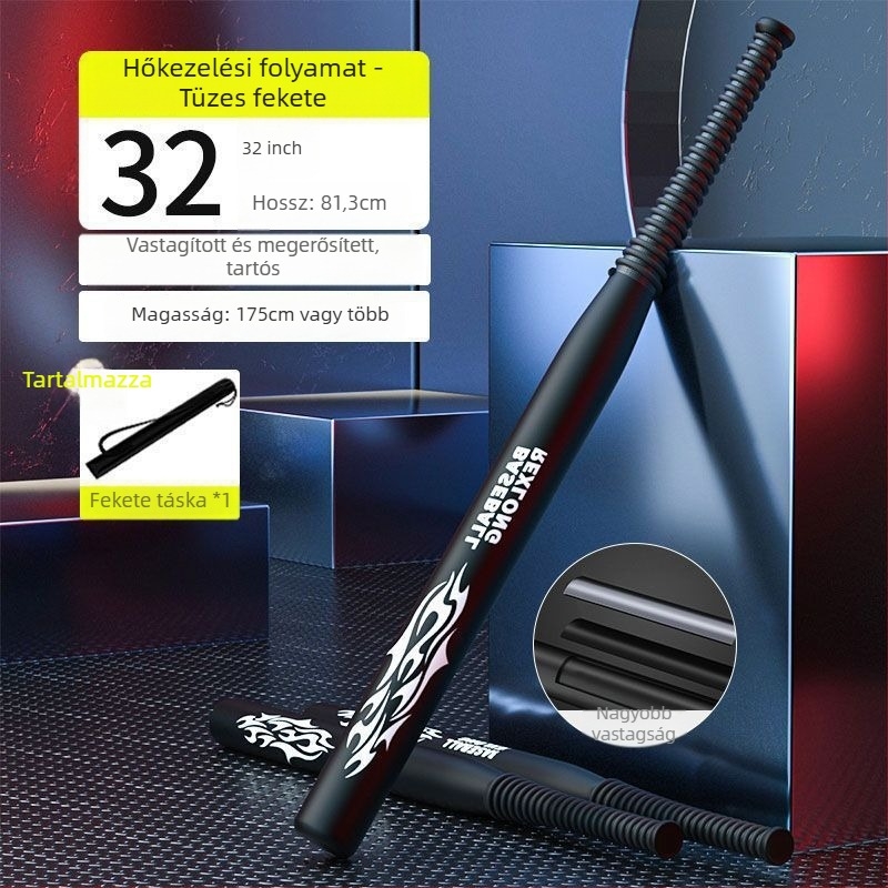 Baseballütő, autóvédelmi bot autóhoz, háztartási használatra, vastagított fémötvözet