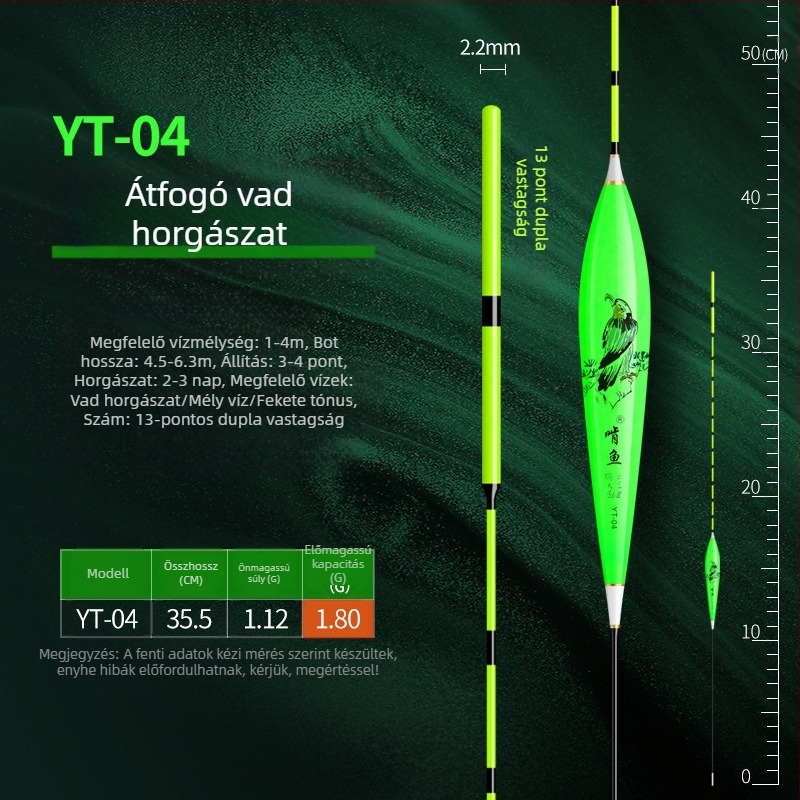 Vertikális sodrású horgászúszó - nano anyag, nagy érzékenység, vastagított kialakítás, modell 32889