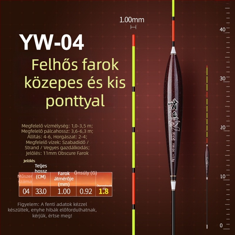 Vertikális sodrású horgászúszó - nano anyag, nagy érzékenység, vastagított kialakítás, modell 32889