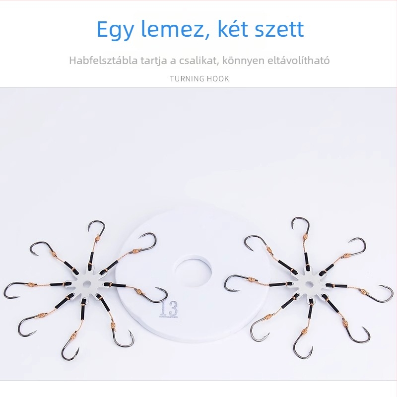 Flip horog készlet, 8-as számú horog, tározó tónál horgászathoz, 1 db