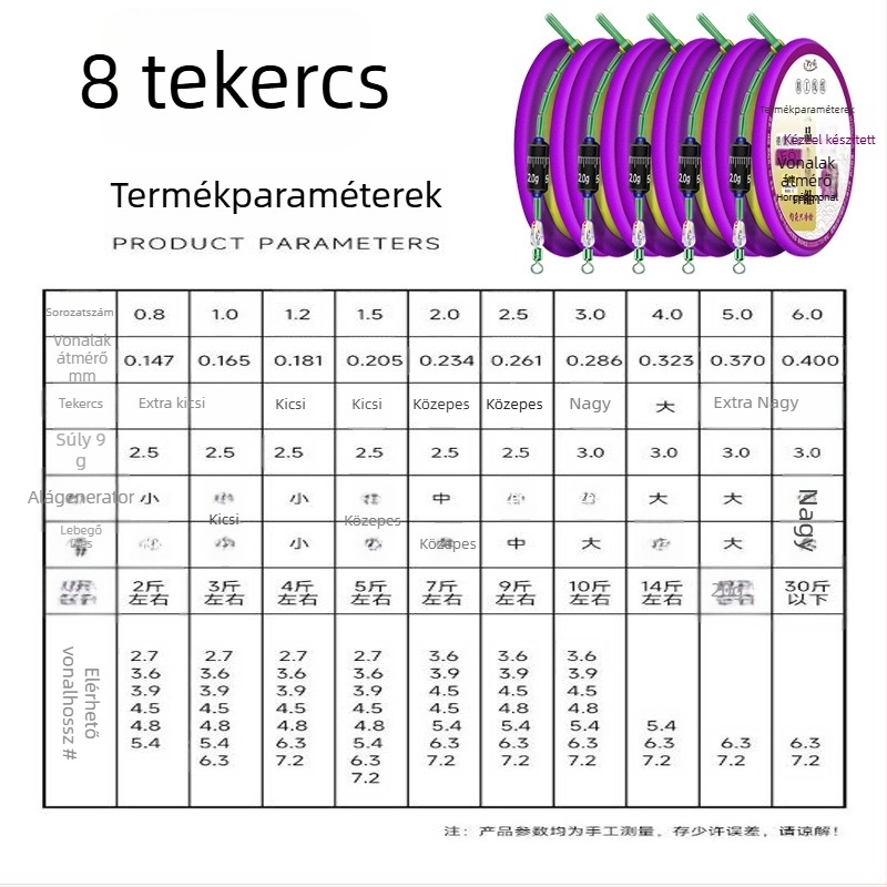 Aranyszálas horgász damilszett – előkötött fő damil, késztermék, puha készlet, teljes készlet
