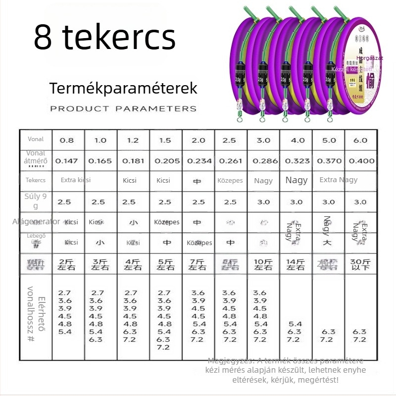 Aranyszálas horgász damilszett – előkötött fő damil, késztermék, puha készlet, teljes készlet