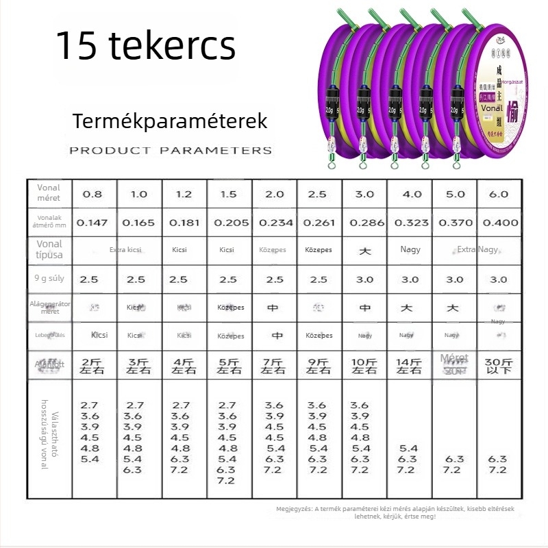 Aranyszálas horgász damilszett – előkötött fő damil, késztermék, puha készlet, teljes készlet