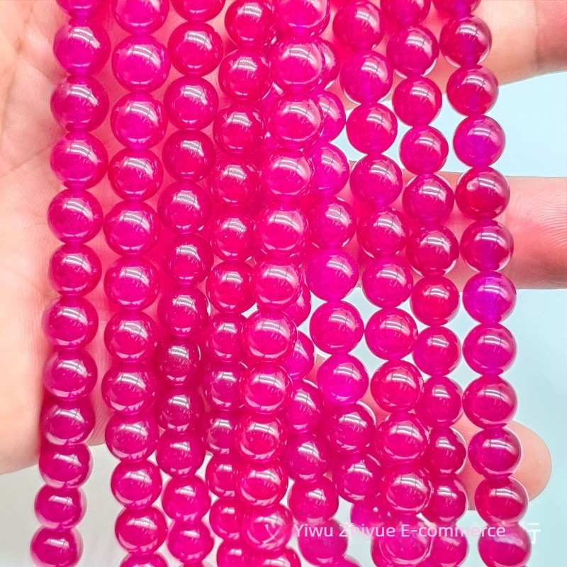 8 mm természetes kő gyöngyök, kör alakúak, totem mintával, DIY ékszerekhez