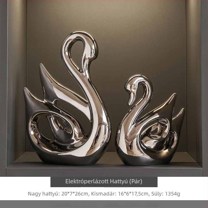 Állat díszfigurák készlet boros szekrényhez és nappalihoz - kerámiaműgyanta, könnyed luxus stílus, Seashell Sea márka