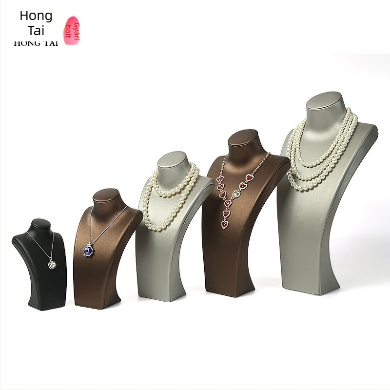 Ékszerállvány nyakláncokhoz — PU bőr, portré modell, nyomtatott logó, testreszabás elérhető