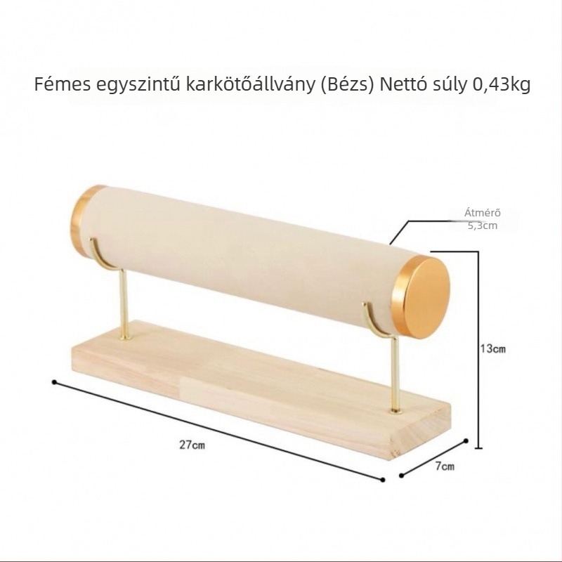 Karkötő kiállító állvány, háromszintes, cilindrikus kialakítású, ékszerekhez