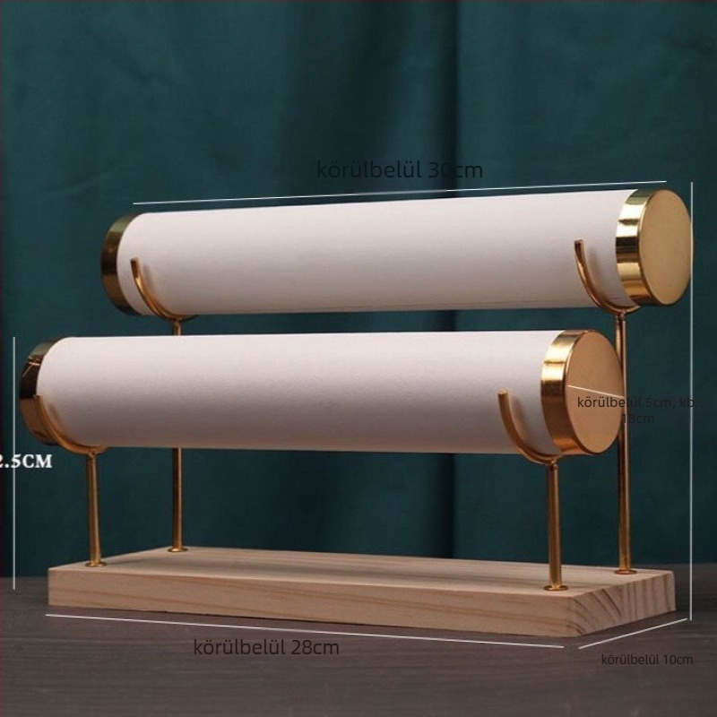 Karkötő kiállító állvány, háromszintes, cilindrikus kialakítású, ékszerekhez