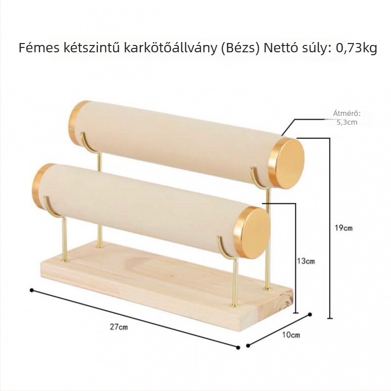 Karkötő kiállító állvány, háromszintes, cilindrikus kialakítású, ékszerekhez