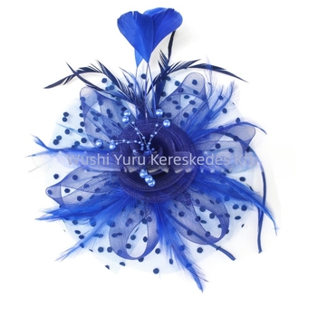 Tollas hálós esküvői fejdísz retro virágos sapka stílusban, kézzel készített, 2023 tavasz, testreszabható