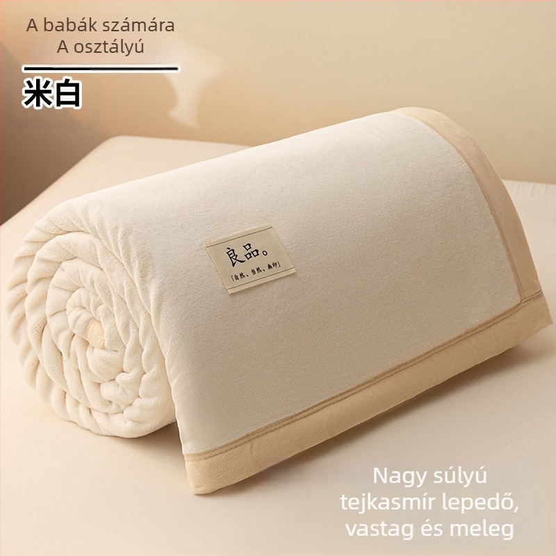 Sűrített tej velvet ágynemű és korall fleece takaró télre, egyszemélyes ágyhoz